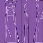 sleeveless purple with round neckline dress image